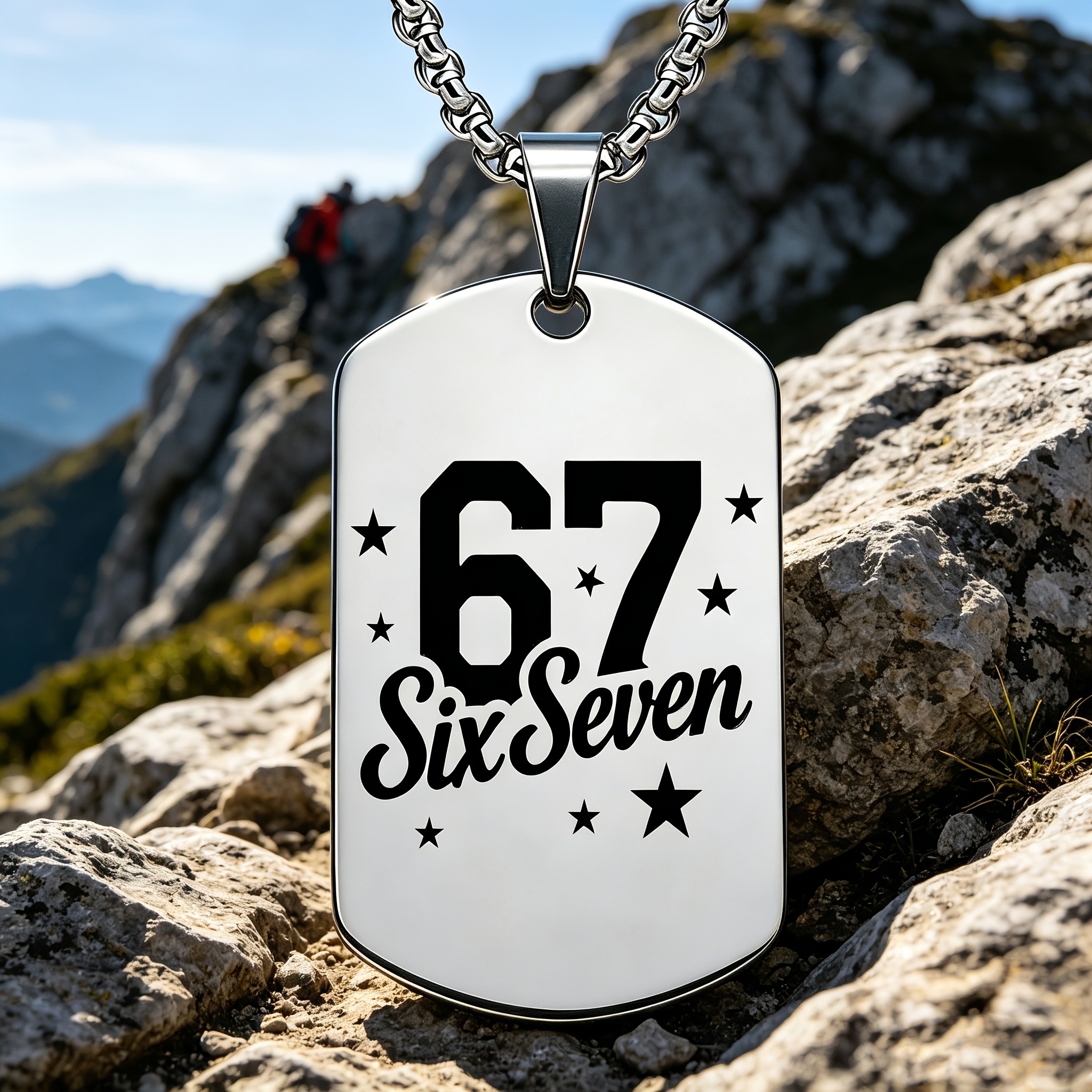 Trendy Stainless Steel Pendant Necklace with Numbers, Unique Gift